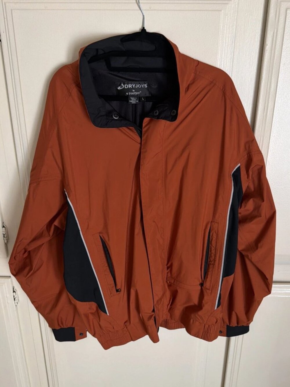FOOTJOY Dryjoys Golf Jacket FJ Burnt Orange Full Zip Windbreaker Men’s Large